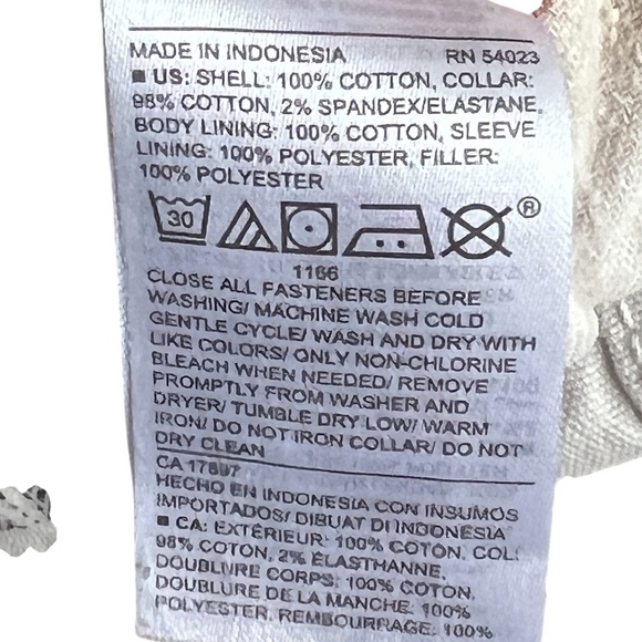 Old Navy Men’s Cozy-Lined Canvas Jacket Size Large Off White Corduroy Collar - Picture 9 of 10